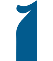 Number 1 in blue curly font
