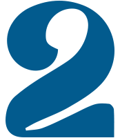 Number 2 in blue curly font